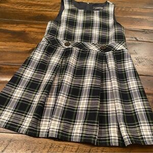 Lands End White Plaid Jumper